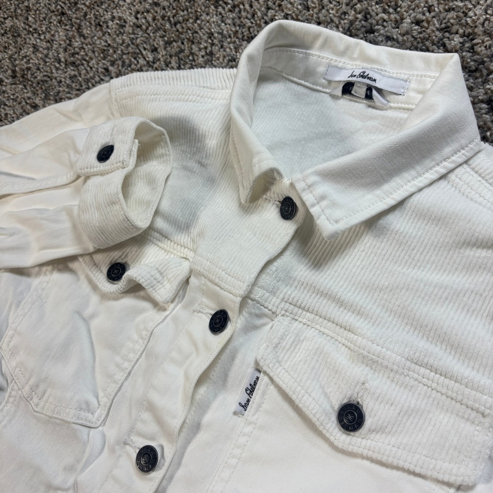 Sam Edelman The Ixora Jacket Women's Small White Corduroy Mixed Media Trucker